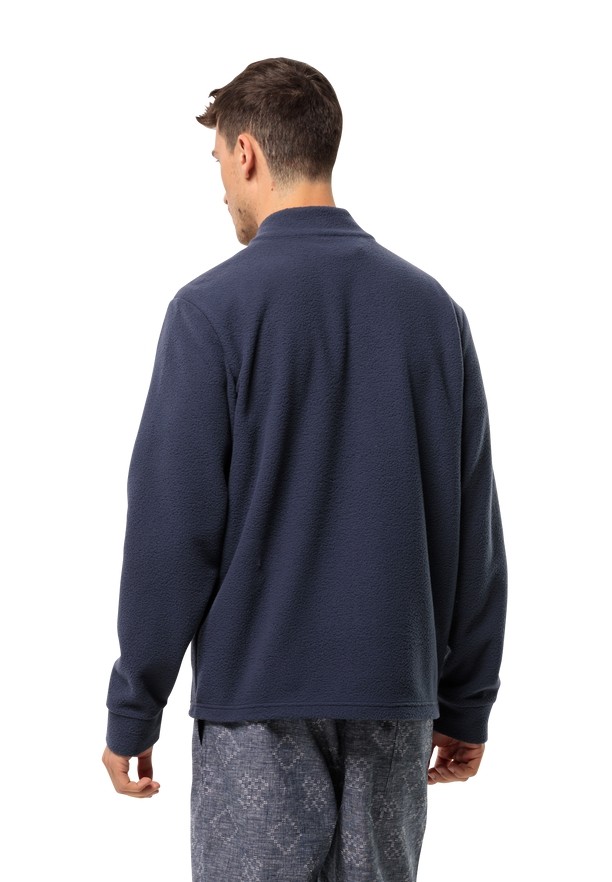 Navy Jack Wolfskin Light Curl Men Fleece Jackets | 28539925