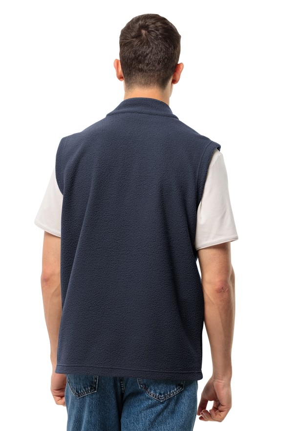 Navy Jack Wolfskin Light Curl Men Vest | 16681090