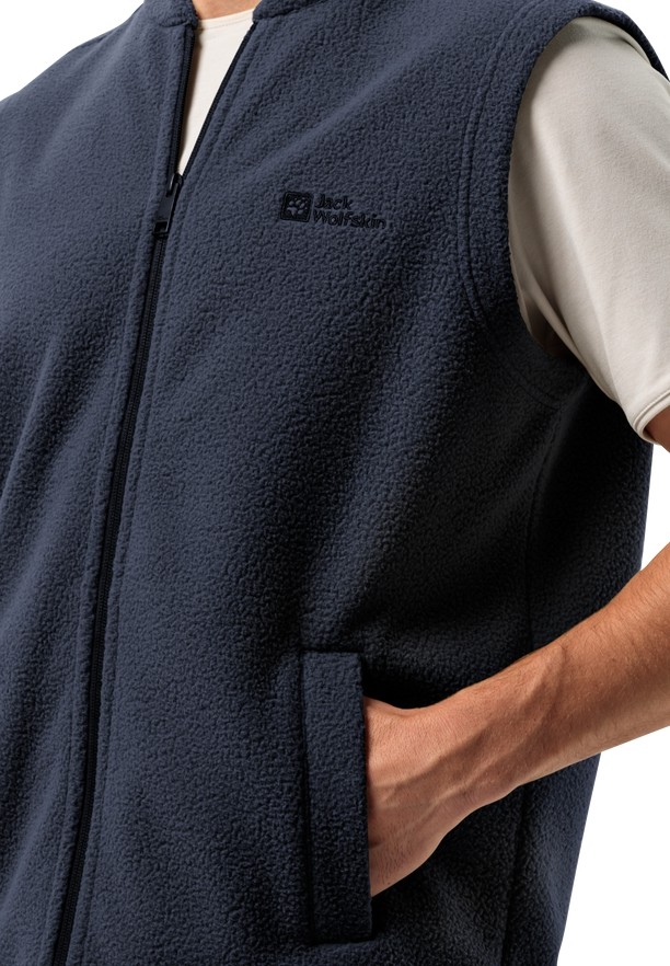 Navy Jack Wolfskin Light Curl Men Vest | 16681090