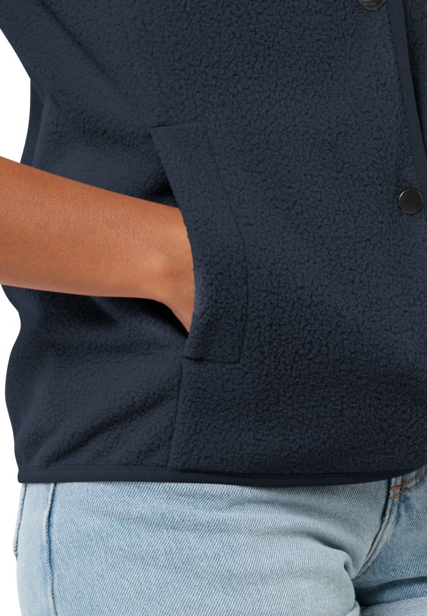 Navy Jack Wolfskin Light Curl Women Vest | 32968627