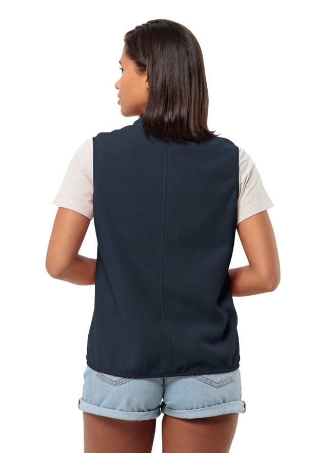 Navy Jack Wolfskin Light Curl Women Vest | 32968627