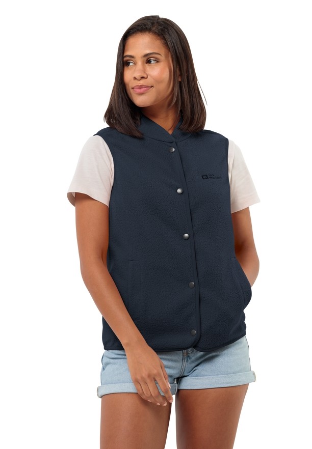 Navy Jack Wolfskin Light Curl Women Vest | 32968627