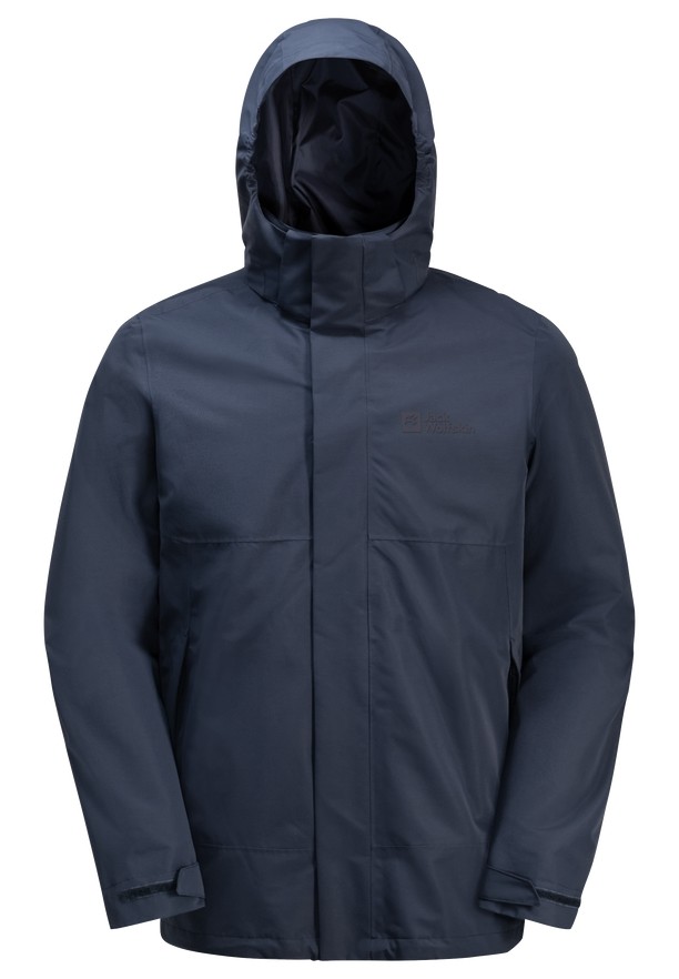 Navy Jack Wolfskin Luntal 3in1 Men Jackets | 22972883