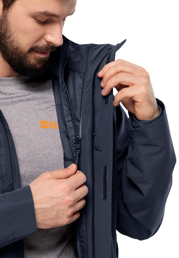 Navy Jack Wolfskin Luntal 3in1 Men Jackets | 22972883