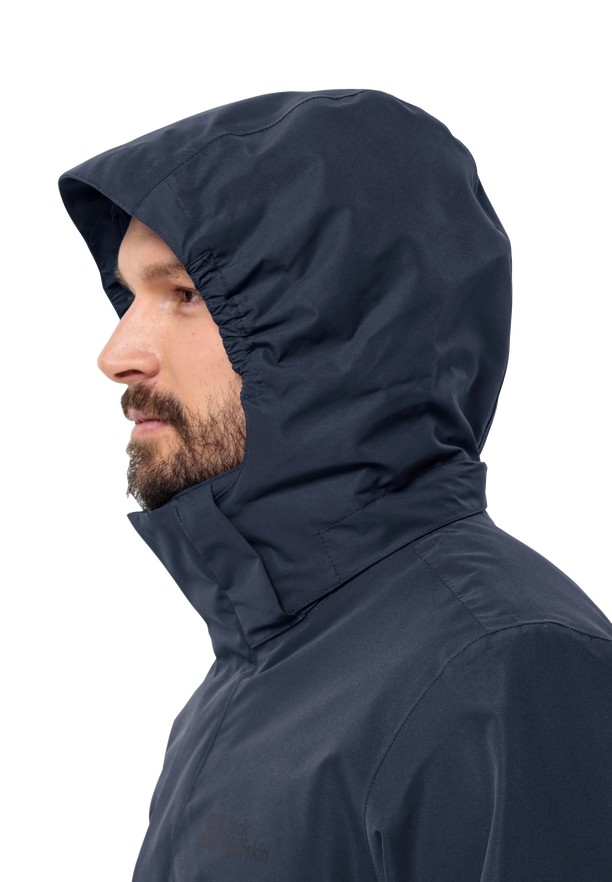 Navy Jack Wolfskin Luntal 3in1 Men Jackets | 22972883