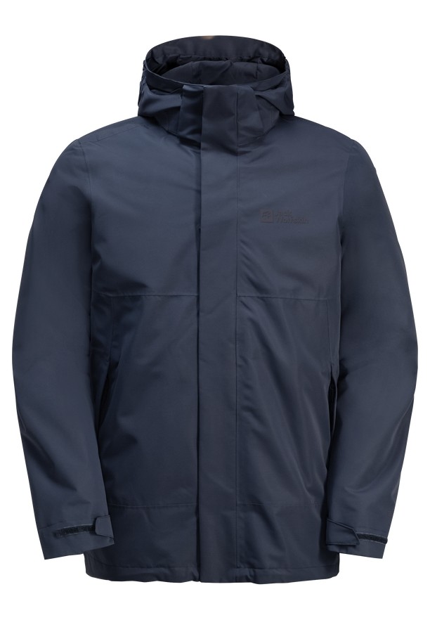 Navy Jack Wolfskin Luntal 3in1 Men Jackets | 22972883