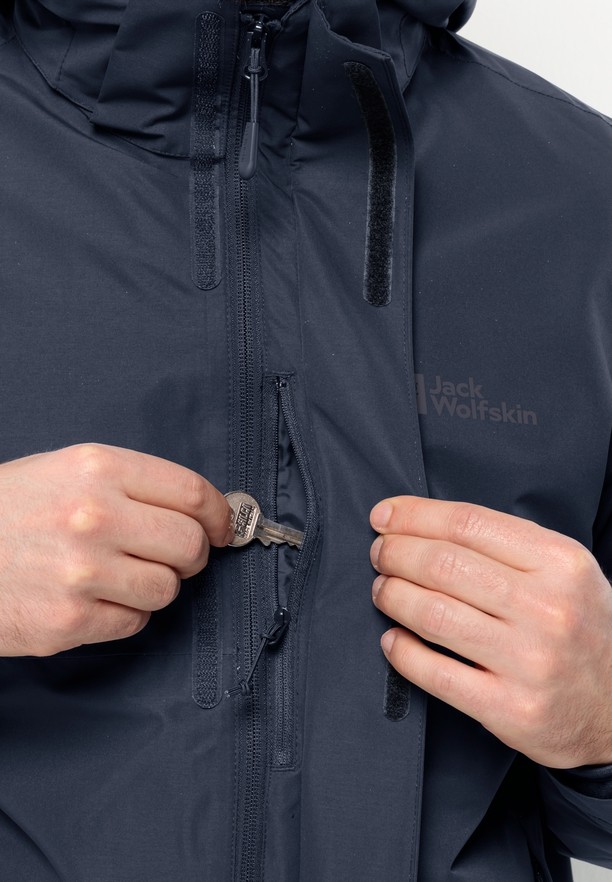 Navy Jack Wolfskin Luntal 3in1 Men Jackets | 22972883