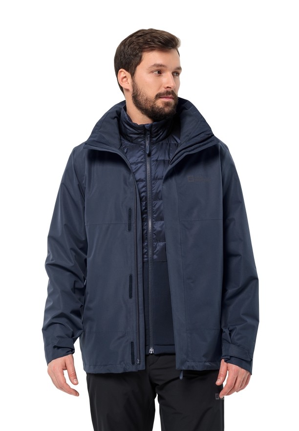 Navy Jack Wolfskin Luntal 3in1 Men Jackets | 22972883