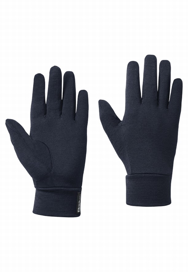 Navy Jack Wolfskin Merino Men Gloves | 59555701