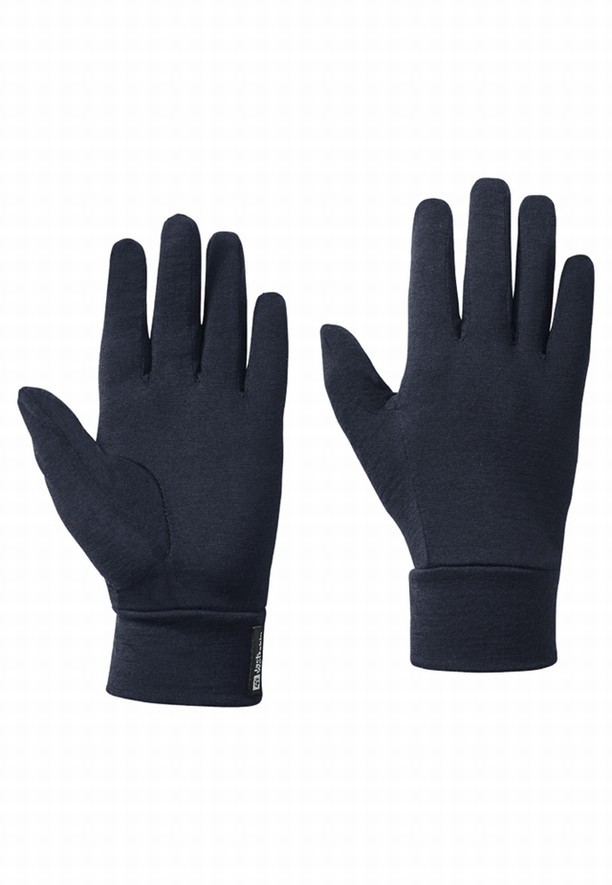 Navy Jack Wolfskin Merino Women Gloves | 81949077