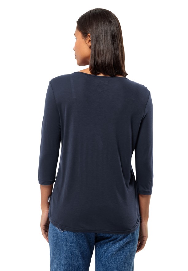 Navy Jack Wolfskin Mola 3/4 Women T Shirts | 83735881