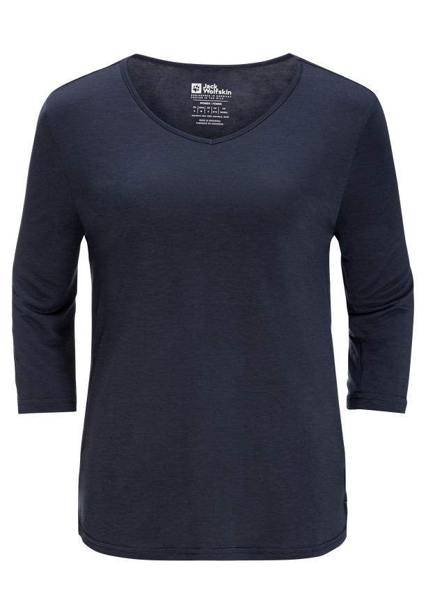 Navy Jack Wolfskin Mola 3/4 Women T Shirts | 83735881
