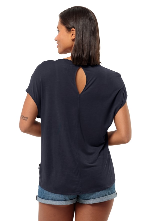 Navy Jack Wolfskin Mola Women T Shirts | 20104810