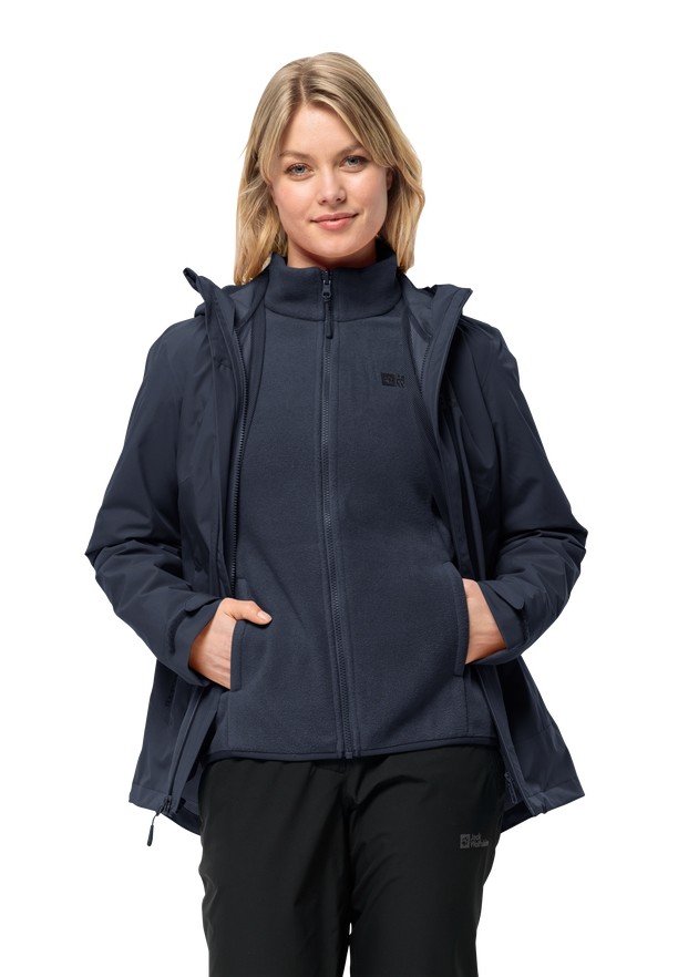 Navy Jack Wolfskin Moonrise 3in1 Women Jackets | 37144530