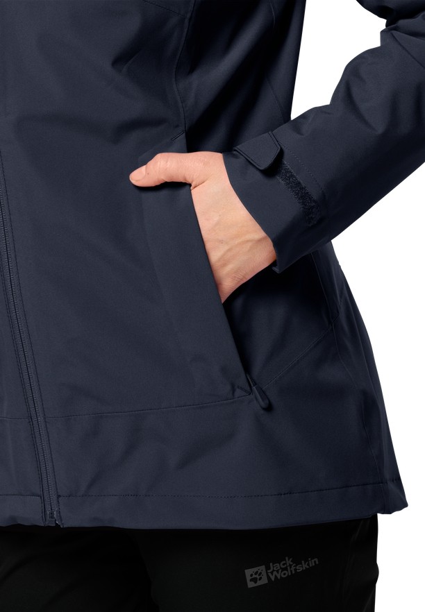 Navy Jack Wolfskin Moonrise 3in1 Women Jackets | 37144530