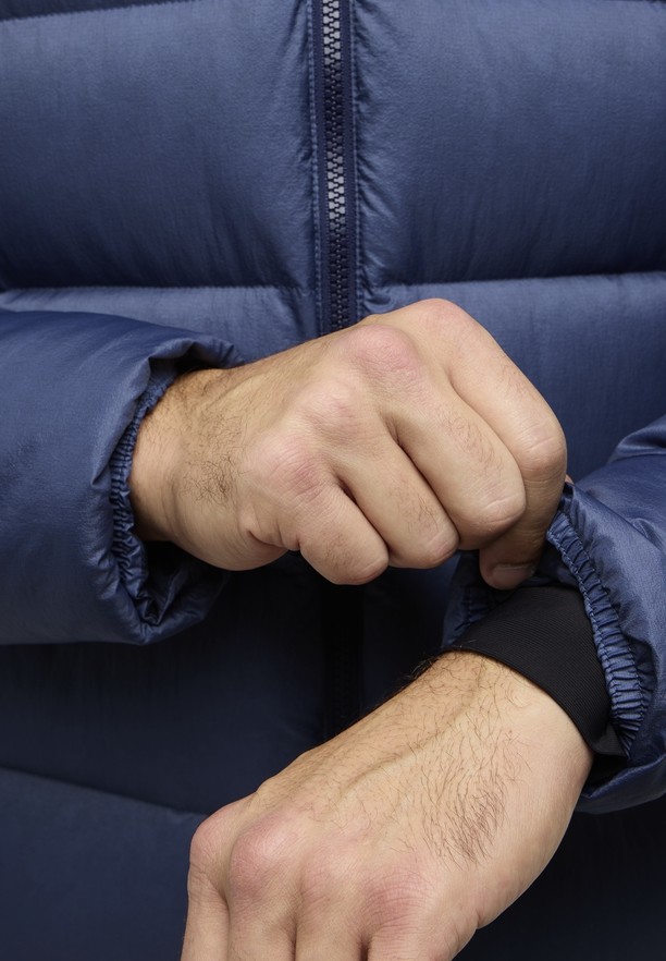 Navy Jack Wolfskin Nebelhorn Hoody Men Down Jackets | 76764699
