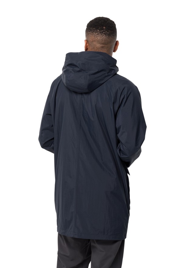 Navy Jack Wolfskin Norden Port Men Coats | 42077204