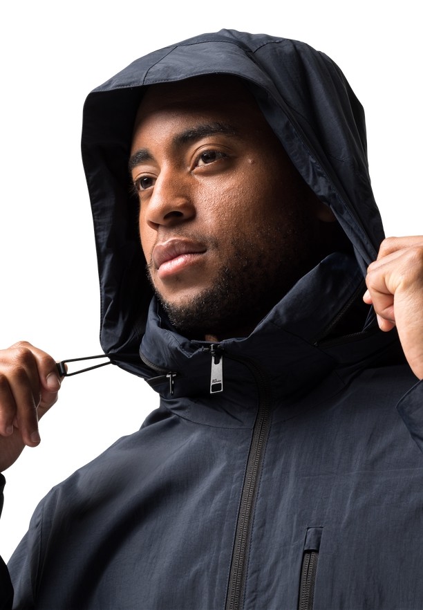 Navy Jack Wolfskin Norden Port Men Coats | 42077204