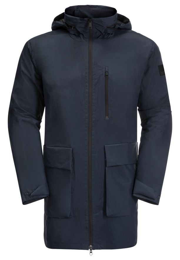 Navy Jack Wolfskin Norden Port Men Coats | 42077204