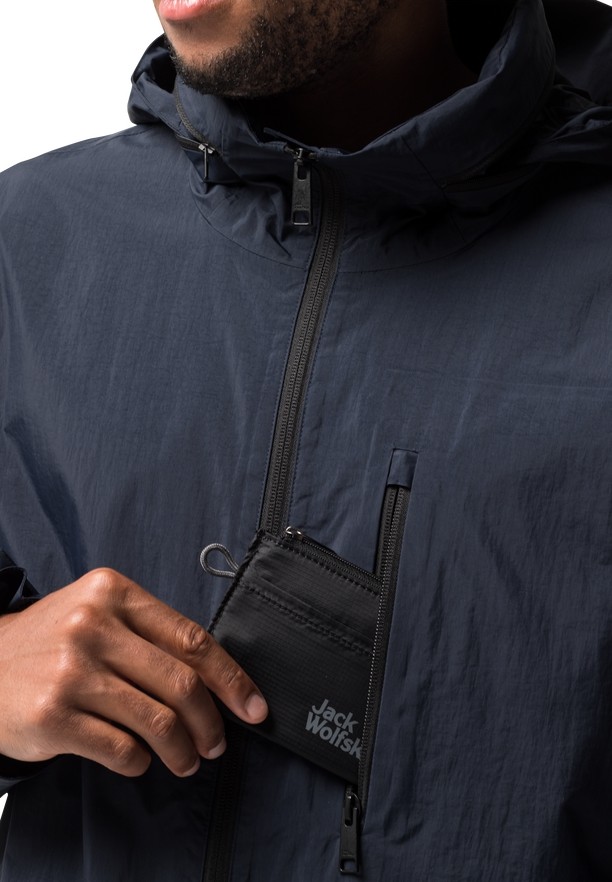 Navy Jack Wolfskin Norden Port Men Coats | 42077204
