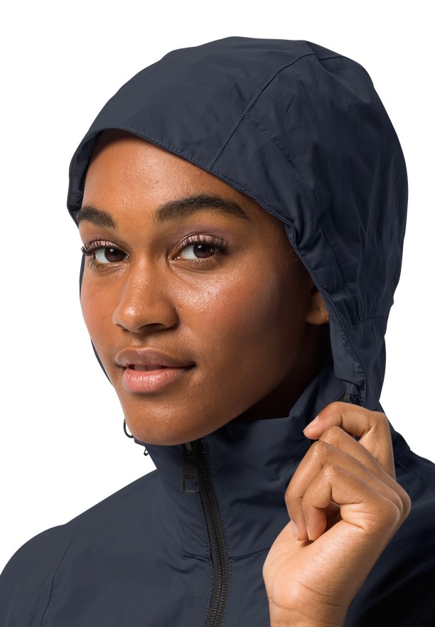 Navy Jack Wolfskin Norden Port Women Raincoat | 12560777