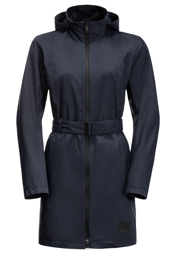 Navy Jack Wolfskin Norden Port Women Raincoat | 12560777