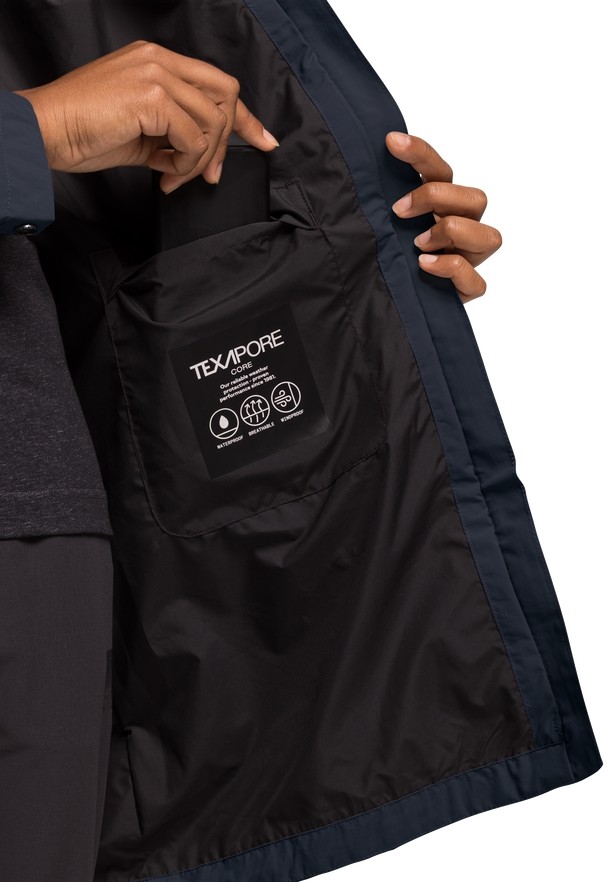 Navy Jack Wolfskin Norden Port Women Raincoat | 12560777