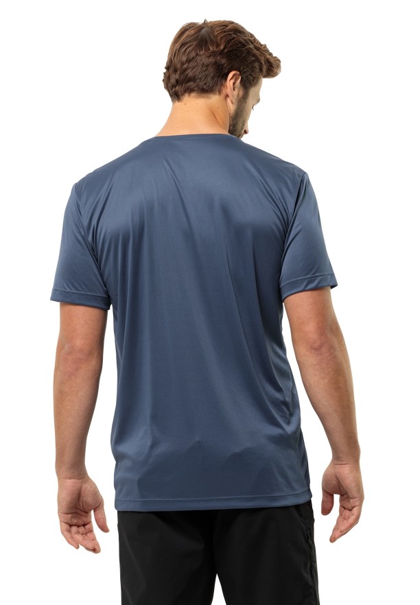 Navy Jack Wolfskin Peak Graphic Men T Shirts | 77575132