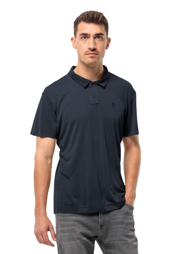 Navy Jack Wolfskin Pikeh Men Polo Shirts | 94950739