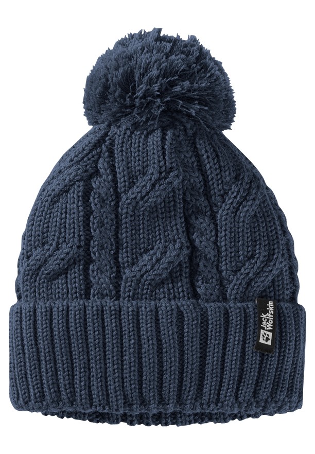 Navy Jack Wolfskin Pompom Men Beanie | 44356011