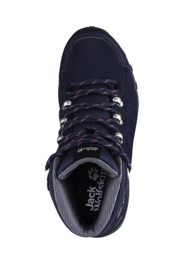 Navy Jack Wolfskin Refugio Texapore Mid Women Hiking Shoes | 18426722