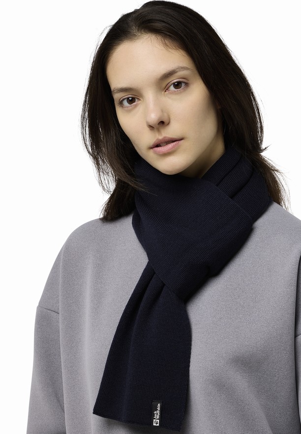 Navy Jack Wolfskin Rib Men Scarf | 21596933