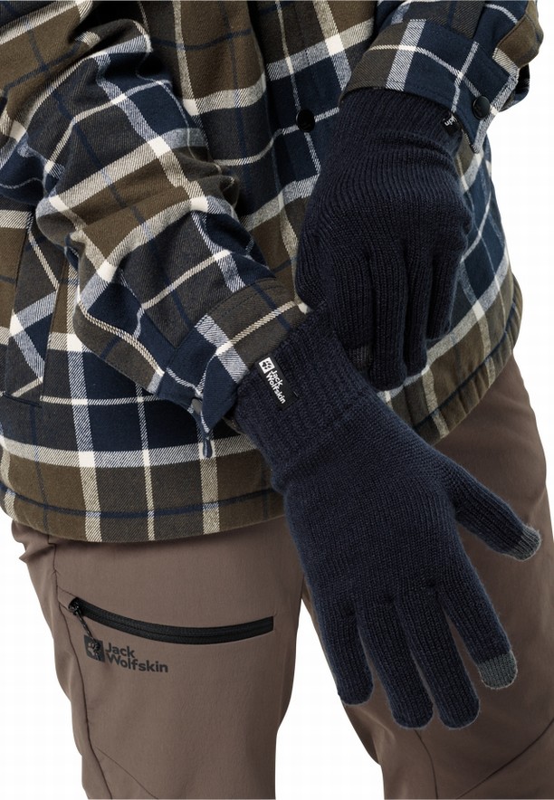 Navy Jack Wolfskin Rib Women Gloves | 62021510