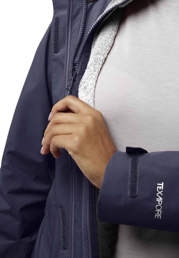 Navy Jack Wolfskin Rotwand 3in1 Women Jackets | 88419231