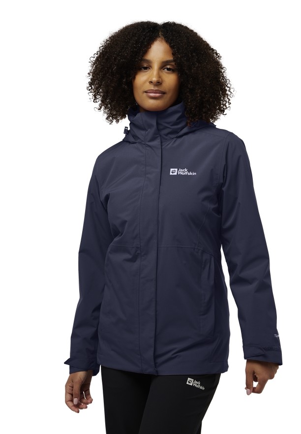 Navy Jack Wolfskin Rotwand 3in1 Women Jackets | 88419231