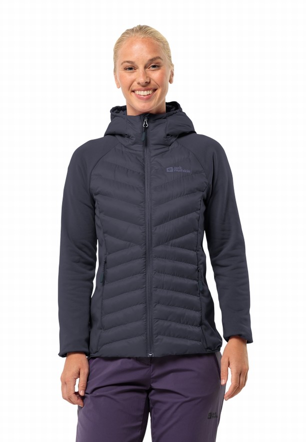 Navy Jack Wolfskin Routeburn Pro Hybrid Women Jackets | 17683208