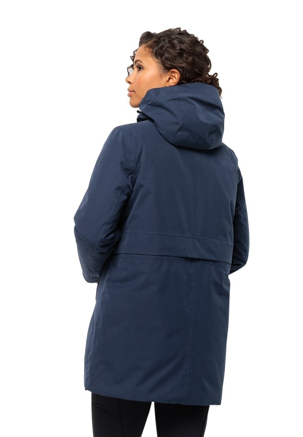 Navy Jack Wolfskin Salier Women Coats | 20331282