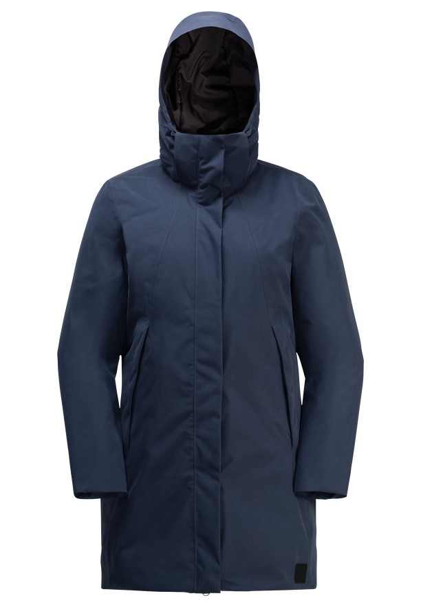 Navy Jack Wolfskin Salier Women Coats | 20331282