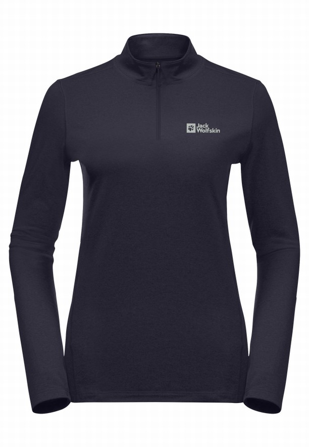 Navy Jack Wolfskin Skyhermal Hz Women T Shirts | 94419025