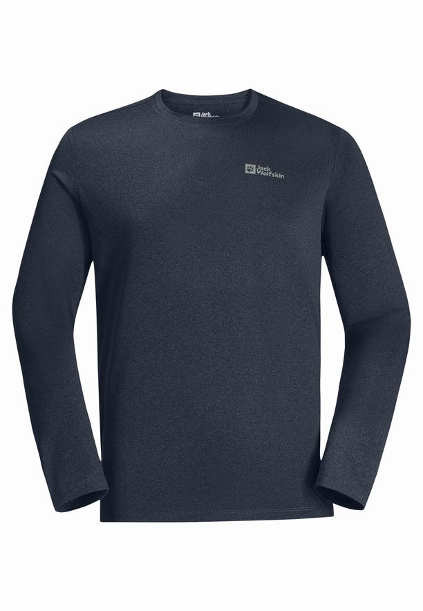 Navy Jack Wolfskin Skyhermal L/s Men T Shirts | 37837973