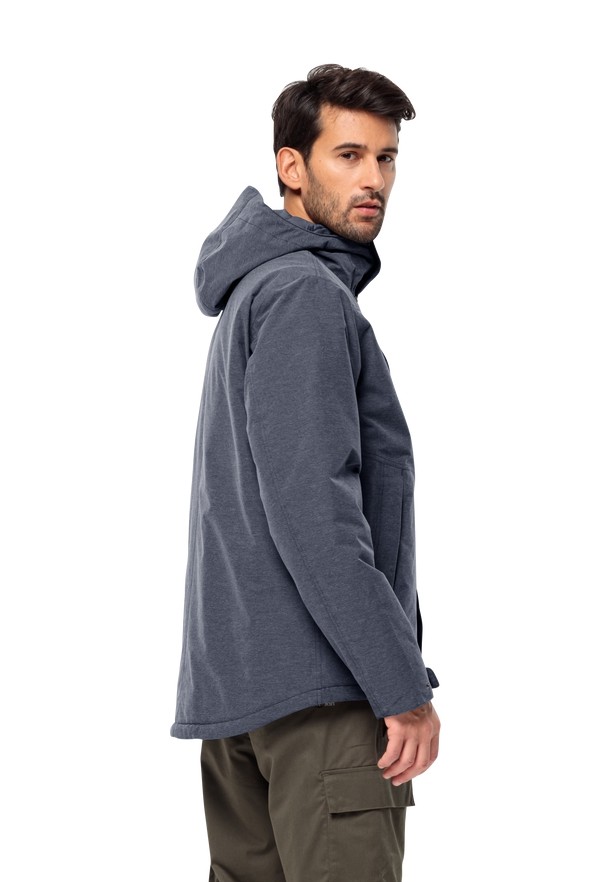 Navy Jack Wolfskin Snowy Park Men Winter Jackets | 53474817