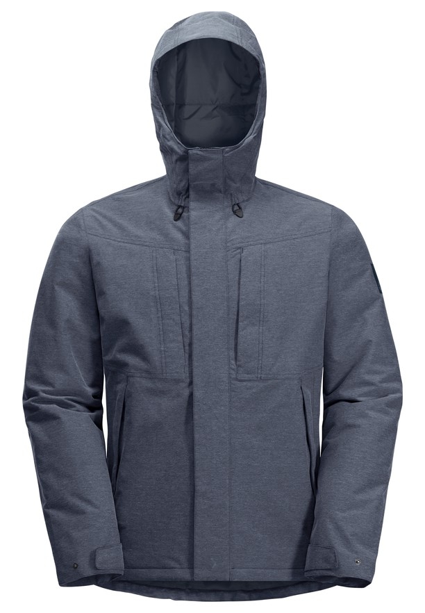 Navy Jack Wolfskin Snowy Park Men Winter Jackets | 53474817