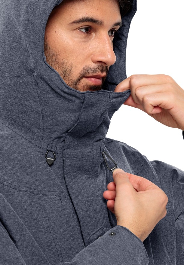 Navy Jack Wolfskin Snowy Park Men Winter Jackets | 53474817
