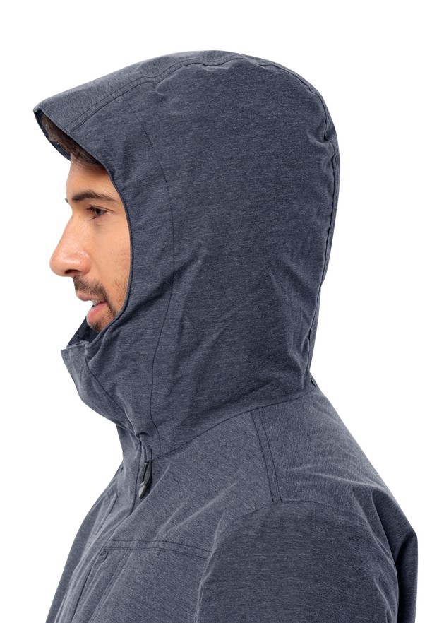 Navy Jack Wolfskin Snowy Park Men Winter Jackets | 53474817