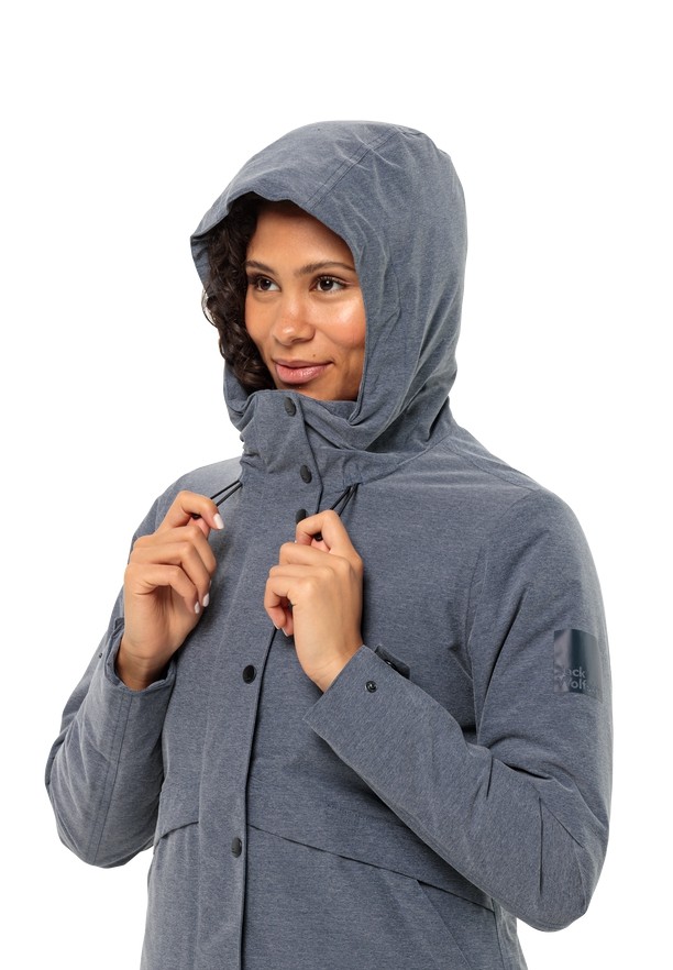 Navy Jack Wolfskin Snowy Park Women Winter Jackets | 23800267