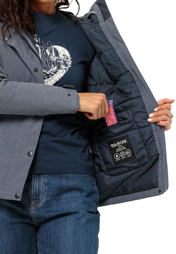 Navy Jack Wolfskin Snowy Park Women Winter Jackets | 23800267
