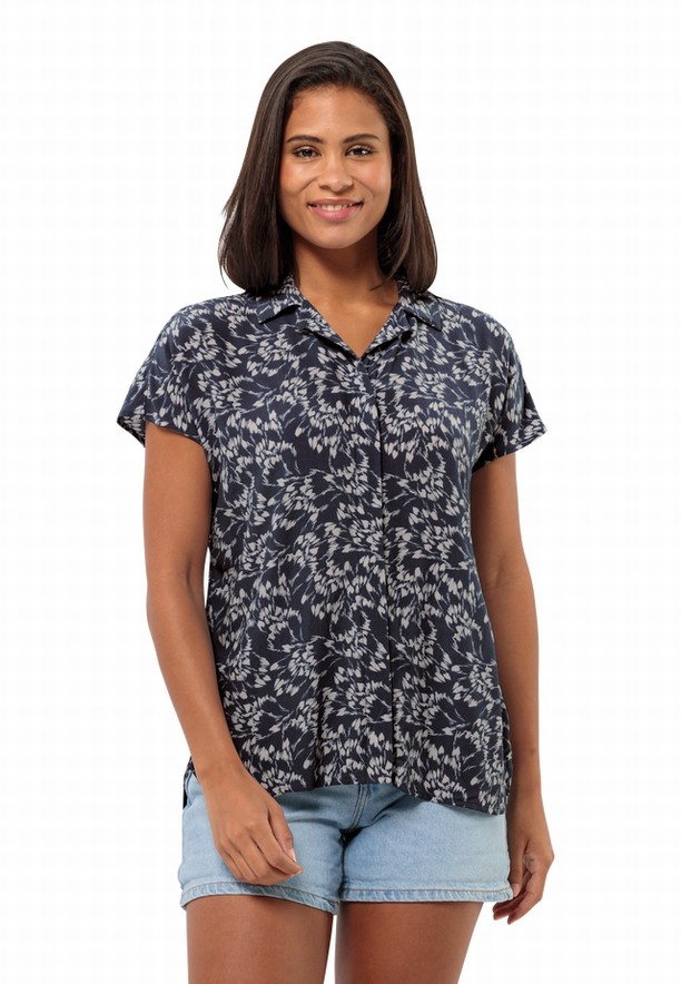 Navy Jack Wolfskin Sommerwiese Women Shirts | 18889453