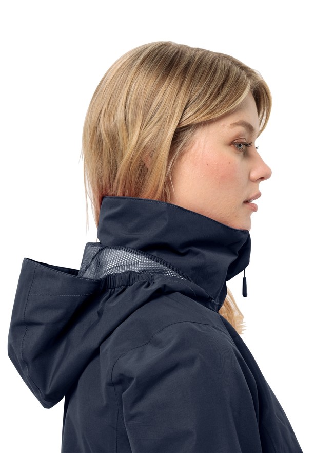 Navy Jack Wolfskin Stormy Point 2l Women Rain Jackets | 26899743