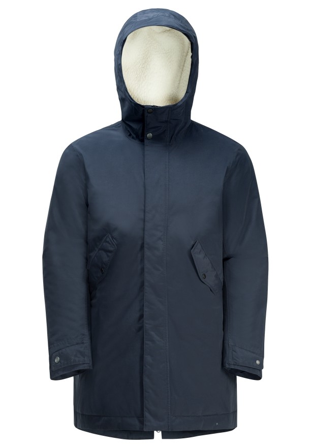 Navy Jack Wolfskin Talforst Women Coats | 48481546