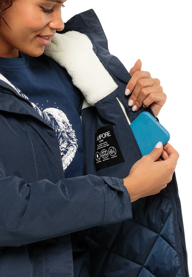 Navy Jack Wolfskin Talforst Women Coats | 48481546